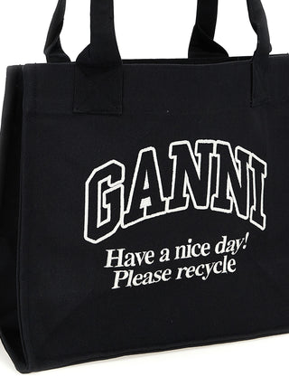 Ganni Bicolor Recycled Cotton Tote Bag
