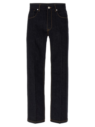 Fendi Blue Cotton Straight-Leg Jeans