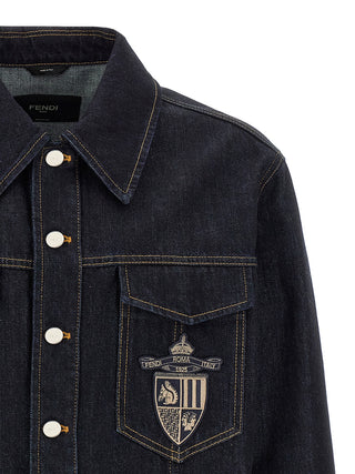 Fendi Blue Cotton Denim Jacket