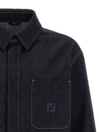 Fendi Blue Cotton Denim Jacket