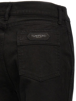 Tom Ford Black Cotton Flared Jeans