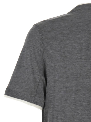 Brunello Cucinelli Gray Silk T-Shirt
