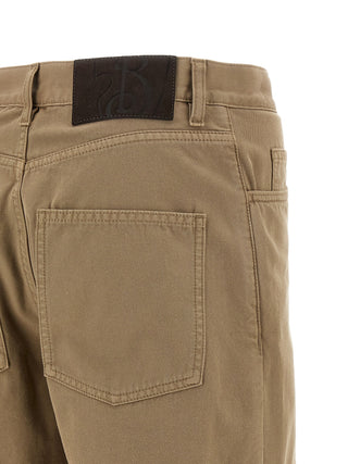 Burberry Beige Cotton Casual Pants