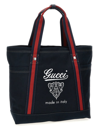 Gucci Blue Cotton Tote Bag