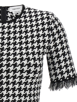 Alexander McQueen Bicolor Viscose Short Dress