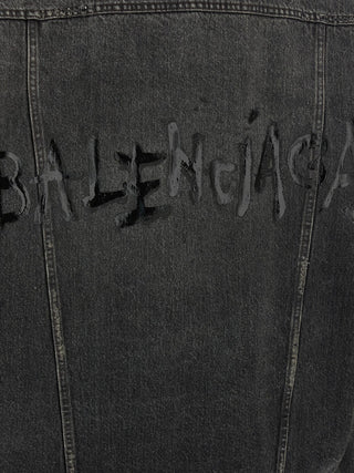 Balenciaga Gray Cotton Denim Jacket