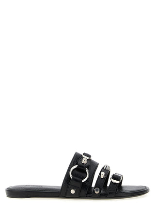 Balenciaga Black Lamb Leather Slides