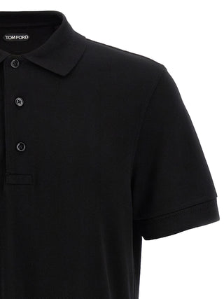 Tom Ford Black Lyocell Polo Shirt