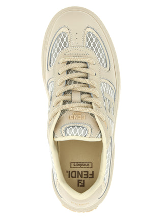 Fendi Beige Calfskin Platform Sneakers