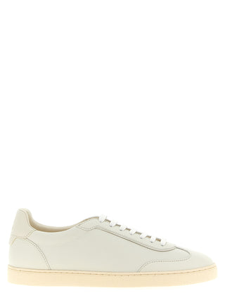 Brunello Cucinelli White Goatskin Low Top Sneakers