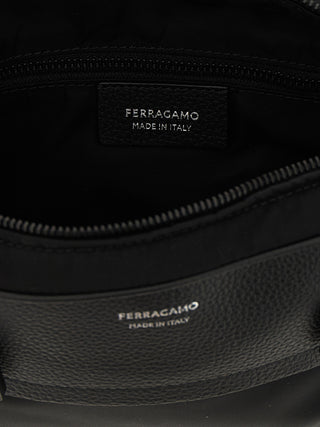 Ferragamo Black Fabric Crossbody Bag