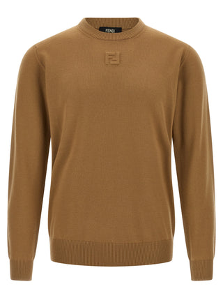 Fendi Beige Virgin Wool Cardigan