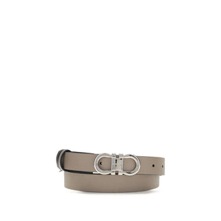 Ferragamo Gray Calf Leather Bos Taurus Regular Belt