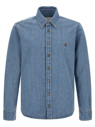 Ami Paris Blue Cotton Blouse
