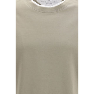 Brunello Cucinelli Bicolor Cotton T-Shirt