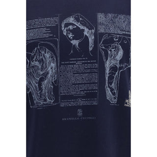 Brunello Cucinelli Blue Cotton T-Shirt