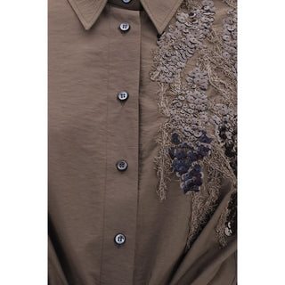 Brunello Cucinelli Brown Cotton Casual Dress