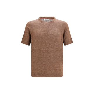 Brunello Cucinelli Brown Linen T-Shirt