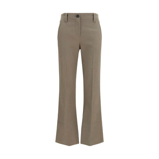 Brunello Cucinelli Brown Cotton Flared Pants