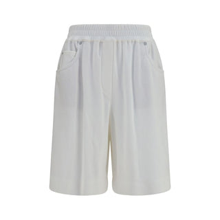 Brunello Cucinelli White Cotton Bermuda Shorts