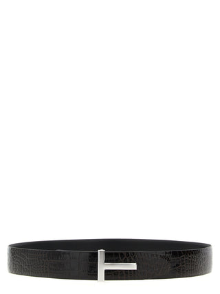 Tom Ford Brown Calfskin Belt