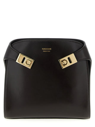 Ferragamo Brown Calfskin Crossbody Bag