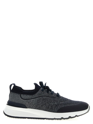 Brunello Cucinelli Blue Cotton Athletic Sneakers