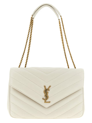 Saint Laurent Beige Lamb Leather Shoulder Bag