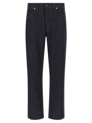 Stone Island Blue Cotton Straight-Leg Jeans