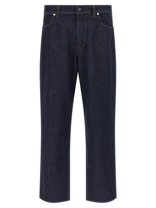 Stone Island Blue Cotton Straight-Leg Jeans