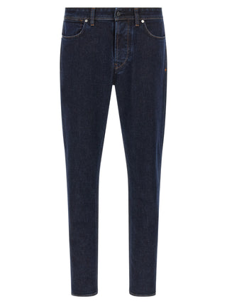 Stone Island Blue Cotton Straight-Leg Jeans