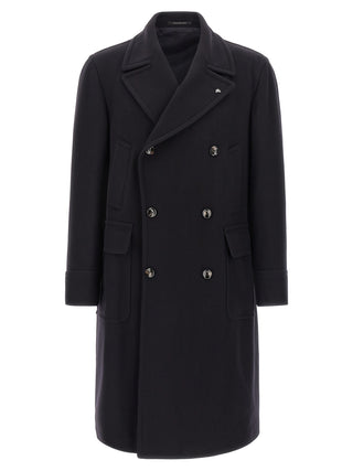 Tagliatore Blue Wool Coat