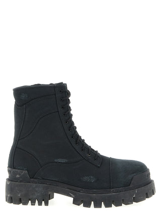Balenciaga Strike Canvas Lace-Up Boots