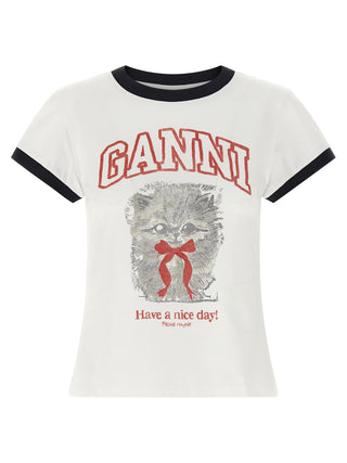 Ganni White Organic Cotton T-Shirt