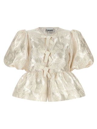 Ganni White Polyester Blouse