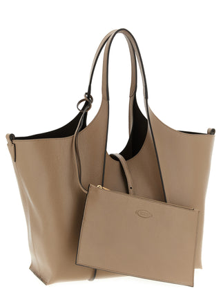 Tod's Beige Calfskin Tote Bag