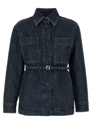 Fendi Blue Cotton Denim Jacket