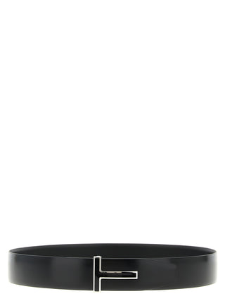 Tom Ford Black Calfskin Regular Belt