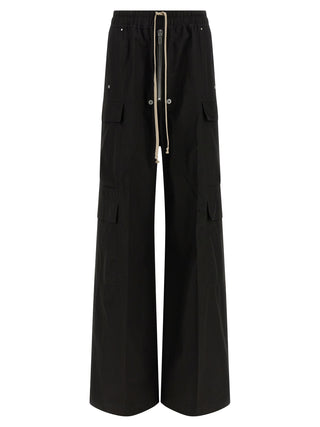Rick Owens Black Cotton Cargo Pants