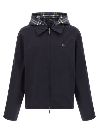 Burberry Blue Cotton Full-Length Jacket