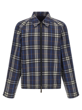 Burberry Blue Cotton Full-Length Jacket