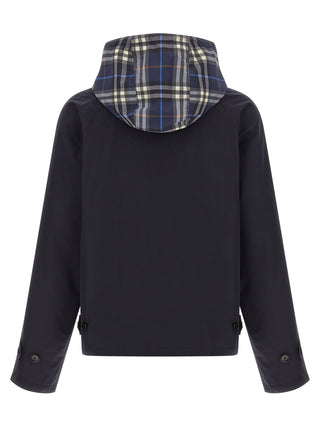 Burberry Blue Cotton Full-Length Jacket