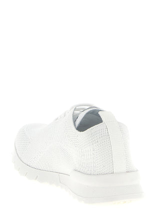 Kiton White Cotton Athletic Sneakers