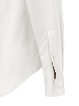 Burberry White Cotton Blouse