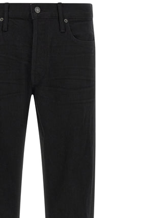 Tom Ford Black Cotton Straight-Leg Jeans