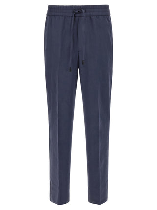Brioni Blue Linen Casual Pants