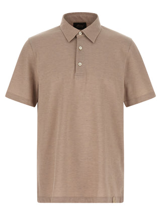 Brioni Beige Cotton Polo Shirt
