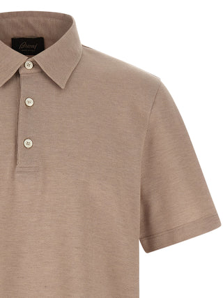 Brioni Beige Cotton Polo Shirt