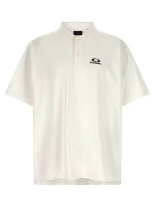 Balenciaga White Cotton Polo Shirt