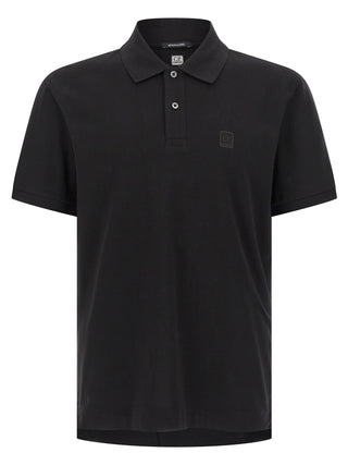 C.P. Company Black Cotton Polo Shirt